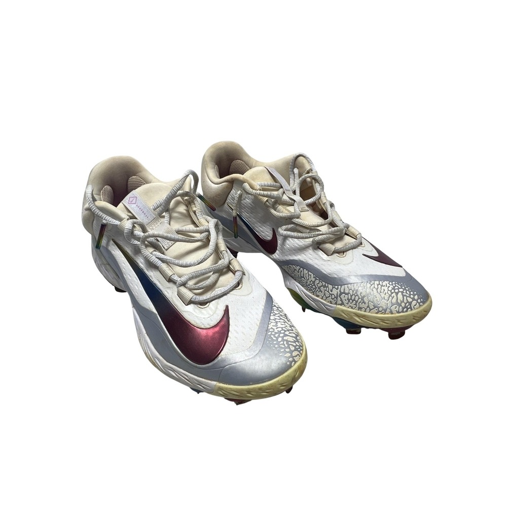Nike React Metal Baseball Cleats Shoes Mens Size 9 White Multicolor FD2745-106‎